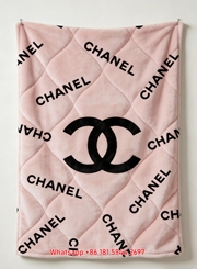 Pink Chanel Logo Flannel Throw Blanket IMG_7121